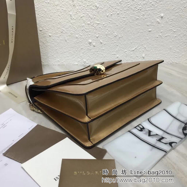 BVLGARI寶格麗 3層大號蛇頭包 頂級漆皮 手提單肩斜挎包 38629 FYD1407